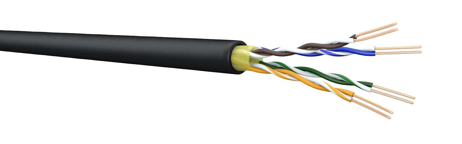 Draka - DRAKA SuperCat Category 5e U/UTP 4P 0.5mm utendørs, SORT
