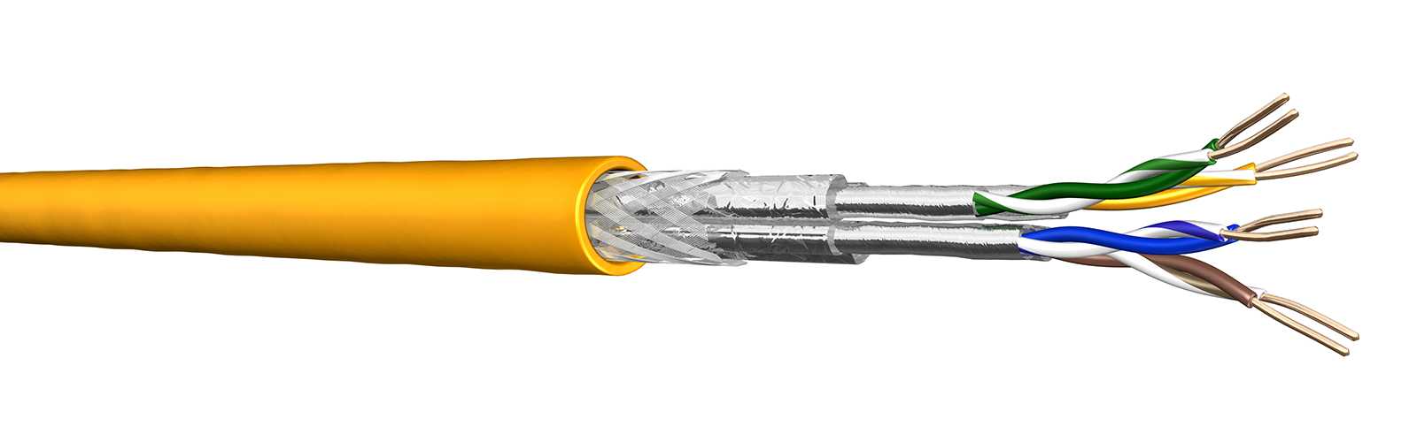 Draka - UC1200SS23 Category 7A S/FTP 4P 0.58mm LSHF-FR, GUL