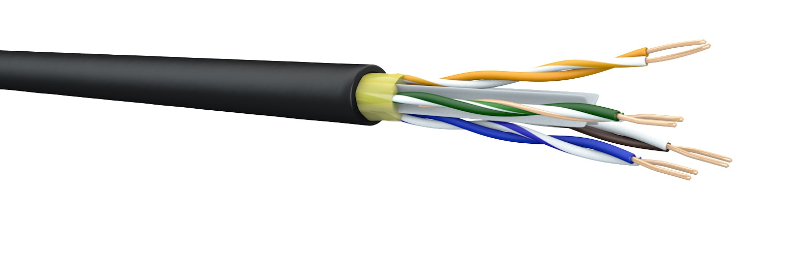 Draka - DRAKA SuperCat Category 6 U/UTP utendørs 4P 0.56mm, SORT
