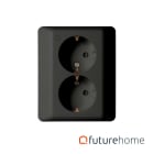 Futurehome - Futurehome Stikk dobbel innfelt ZigBee 3.0 Sort FH9046