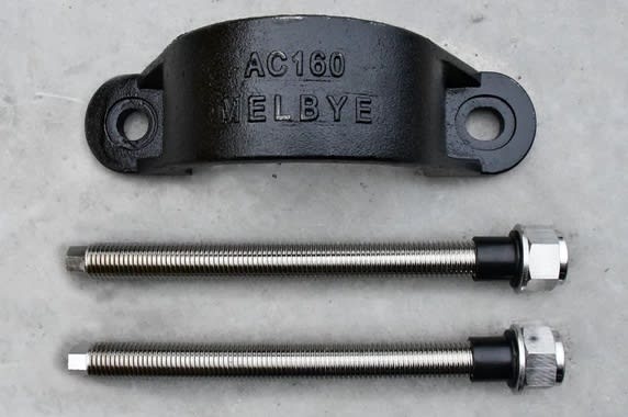 Melbye - Sadel for støpejernsrør AC160