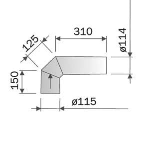 Sunwind gylling - Monteringsrør uisolert, 90 gr