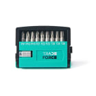 TradeForce - Bitssett 10 deler. 9 stk 25 mm lange bits. 1 stk 60 mm quick shift bits holder
