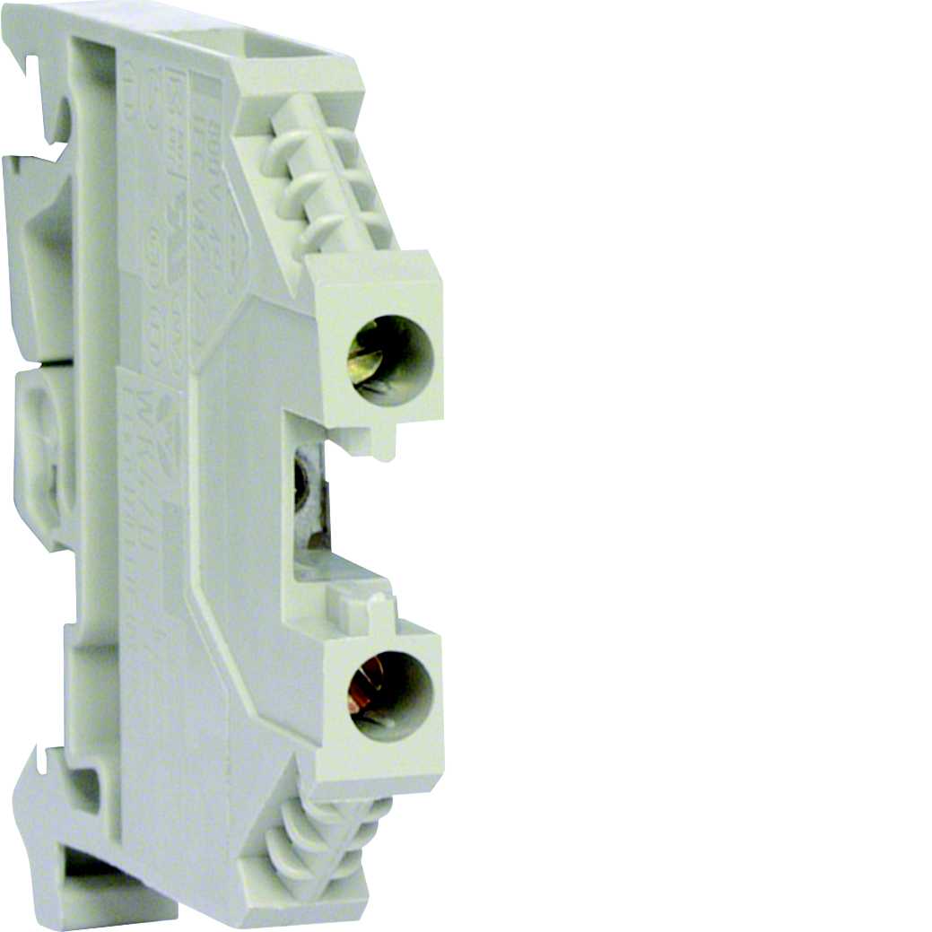 Hager - Rekkeklemme Fase, skrutilkobling 10mm2 bev ledning, 16mm2 helkjerne, 76A 400 V