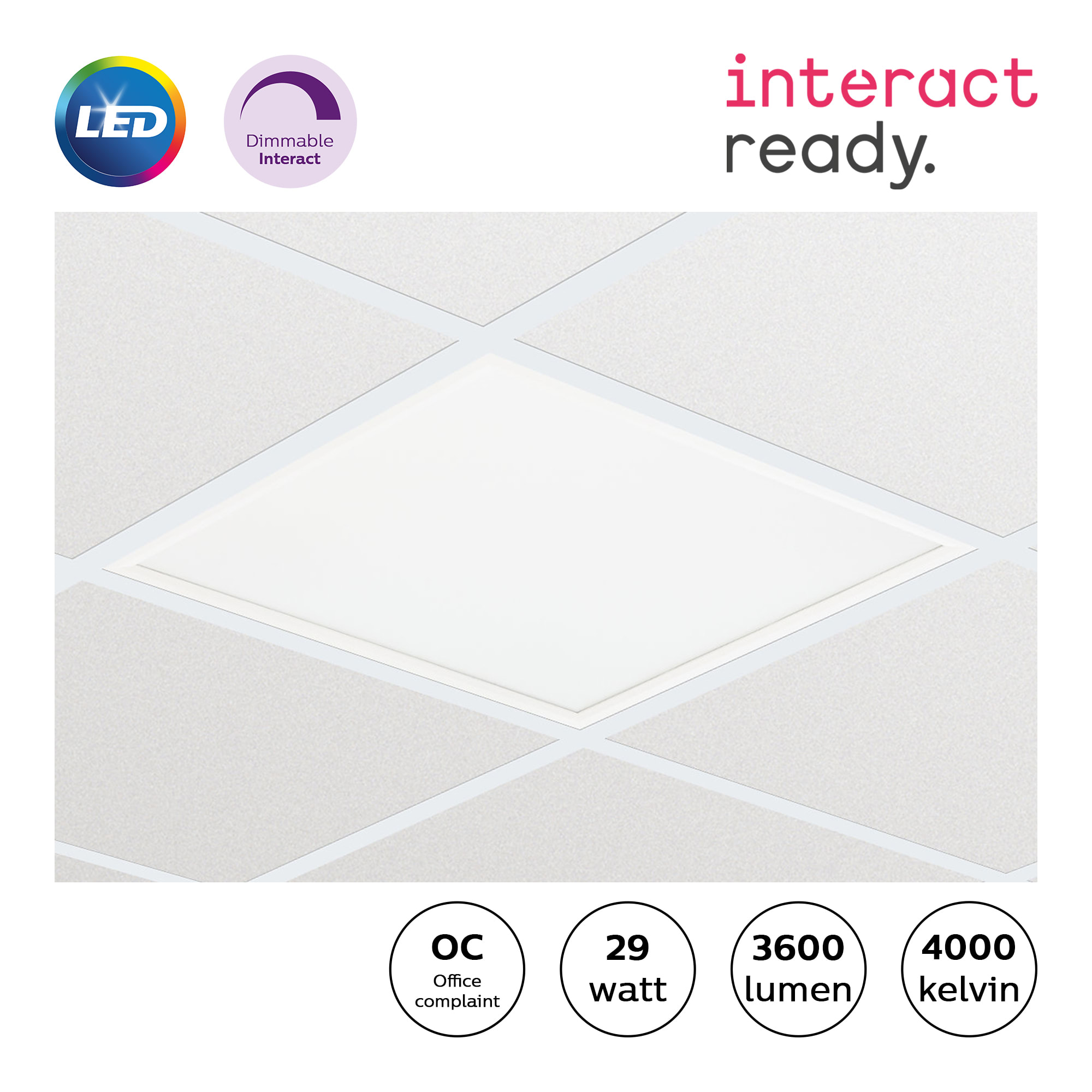 Signify - CORELINE LED PANEL 60x60 G4 RC132V LED36S/840 WIA OC W3