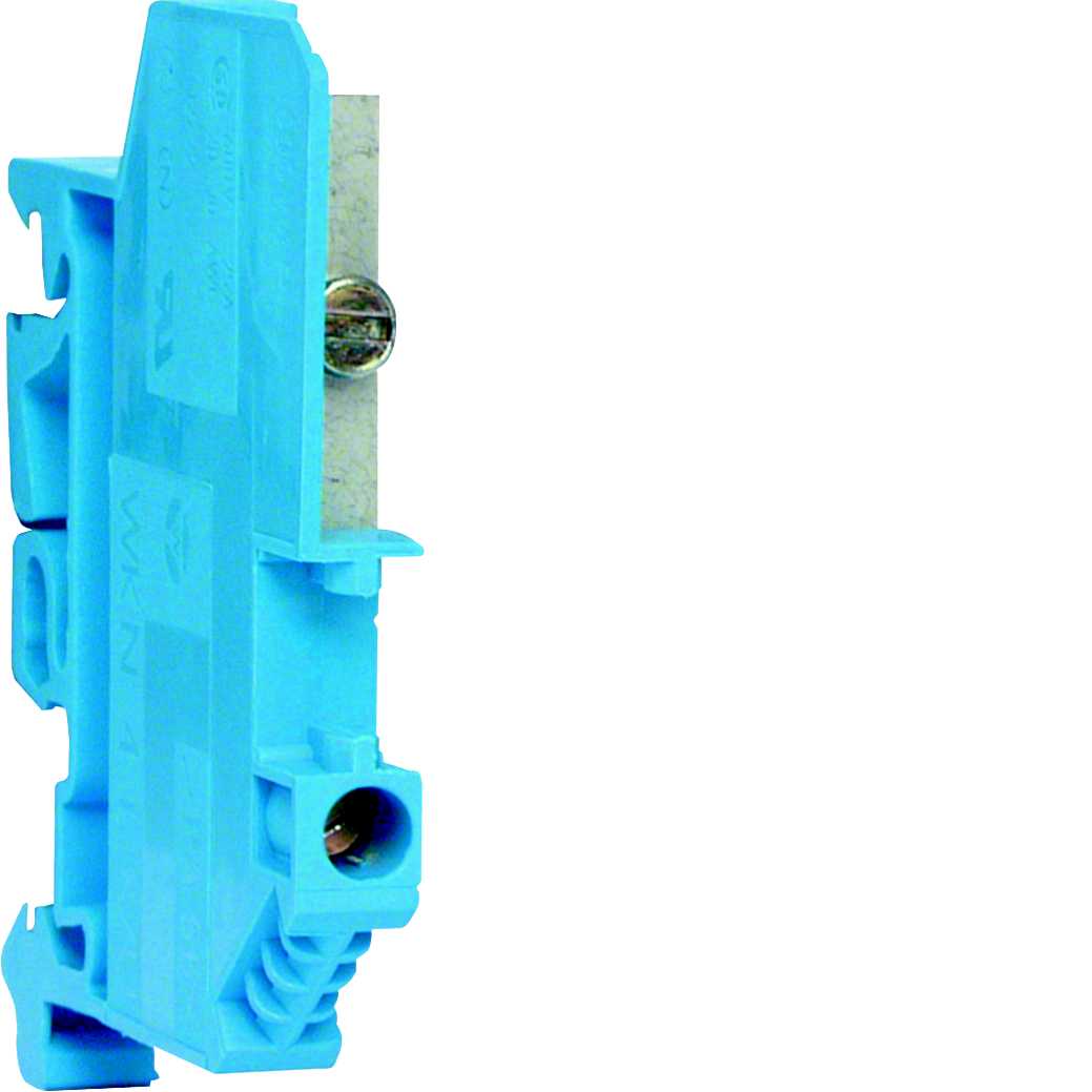Hager - Rekkeklemme Neutral, skrutilkobling 10mm2 bev ledning, 16mm2 helkjerne, 76A 400 V