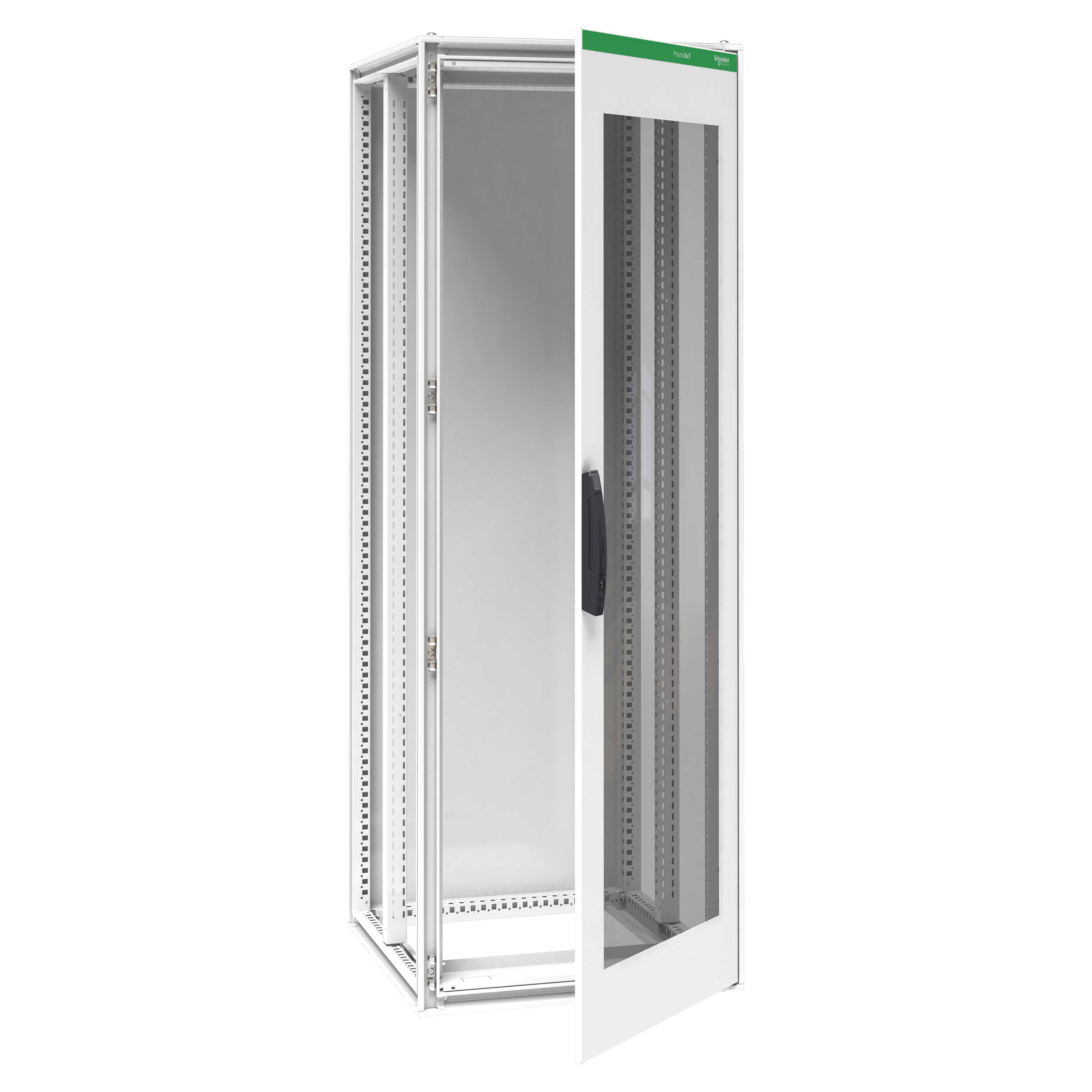 Schneider Electric - Gulvskap ED, Spacial SFP, 200x700x800 mm, med Prisma rack, RAL9003 (hvit), IP55, med glassdør