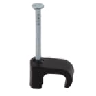 Castor - Plastklips m/spiker C 6x10 Sort for feste av oval kabel