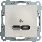 ELKO - Plus USB lader med A+C port, monteres der det ønskes ladeuttak. Type C opp til 45W.