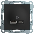 ELKO - Plus USB lader med A+C port, monteres der det ønskes ladeuttak. Type C opp til 45W.