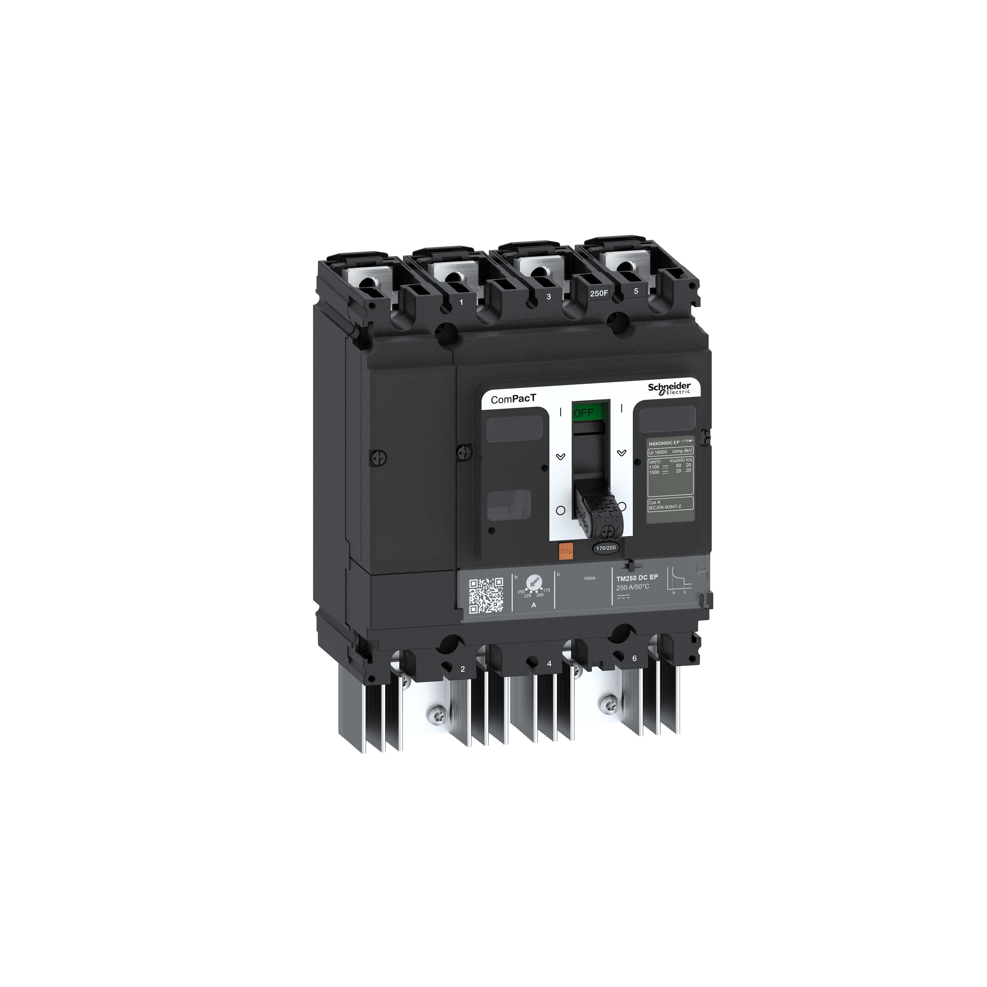 Schneider Electric - Effektbryter NSX250 DC EP 160A 4P TM160D vern - 1500V DC