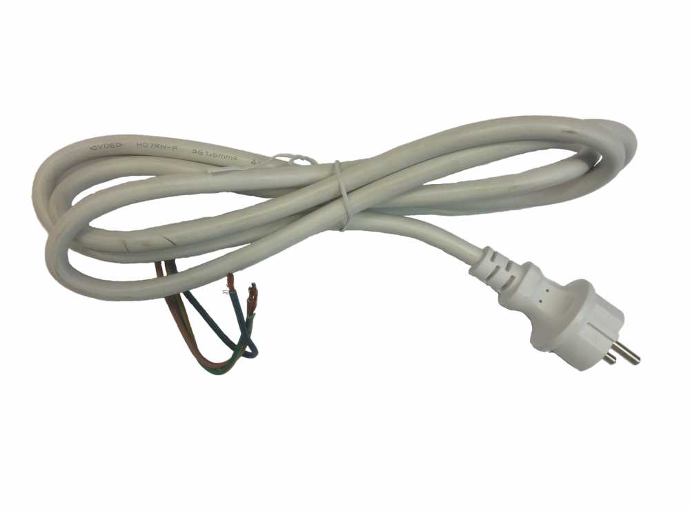 Grøntklima AS - Nettkabel m/plugg 7m 3G1,5mm2 hvit IP44