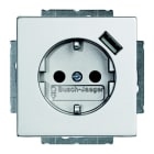ABB Electrification - Impressivo innfelt enkel stikkontakt med 1 X USB Aluminium