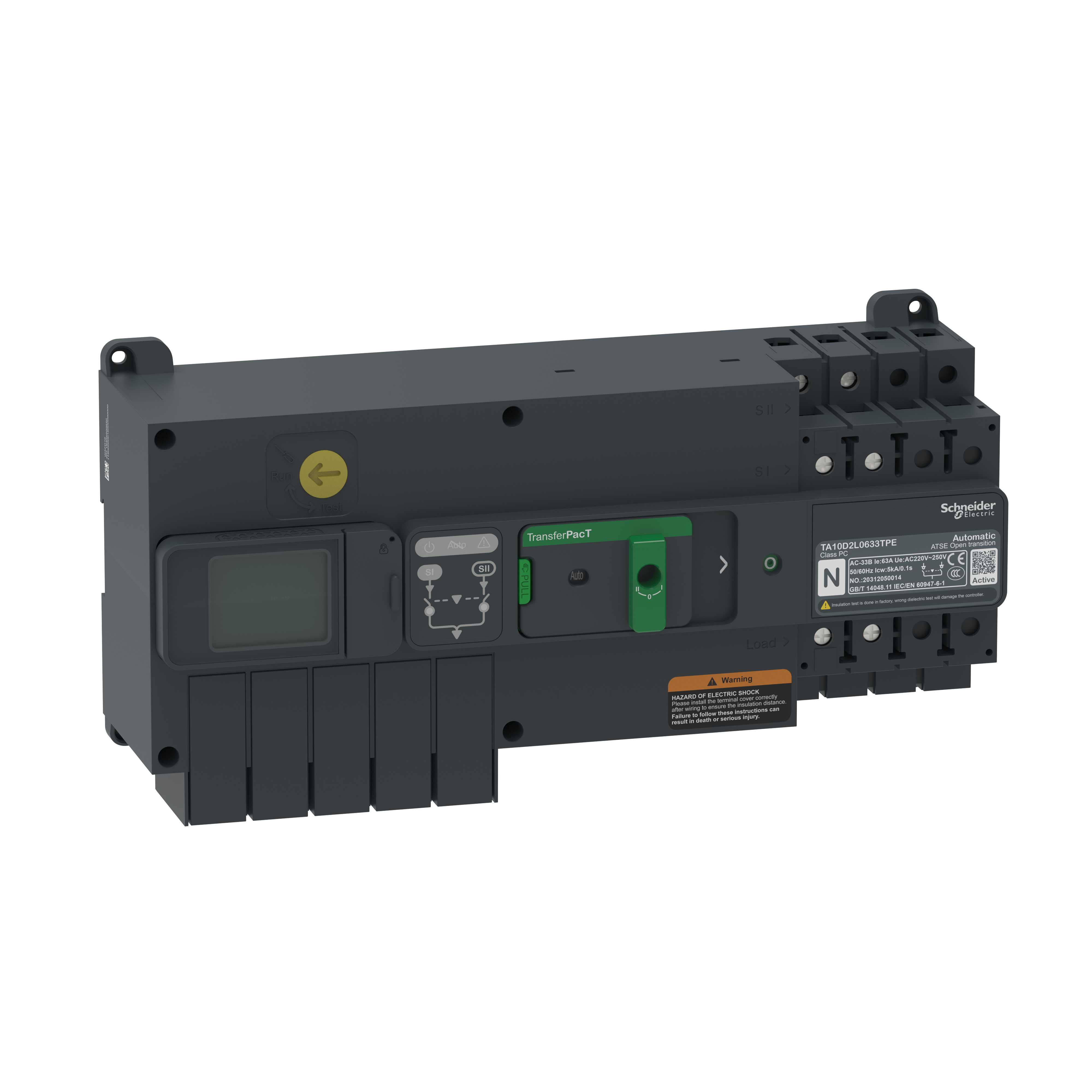 Schneider Electric - ATS-In40A-230V-2P-LCD-Ith100A TA10D2L0403TPE