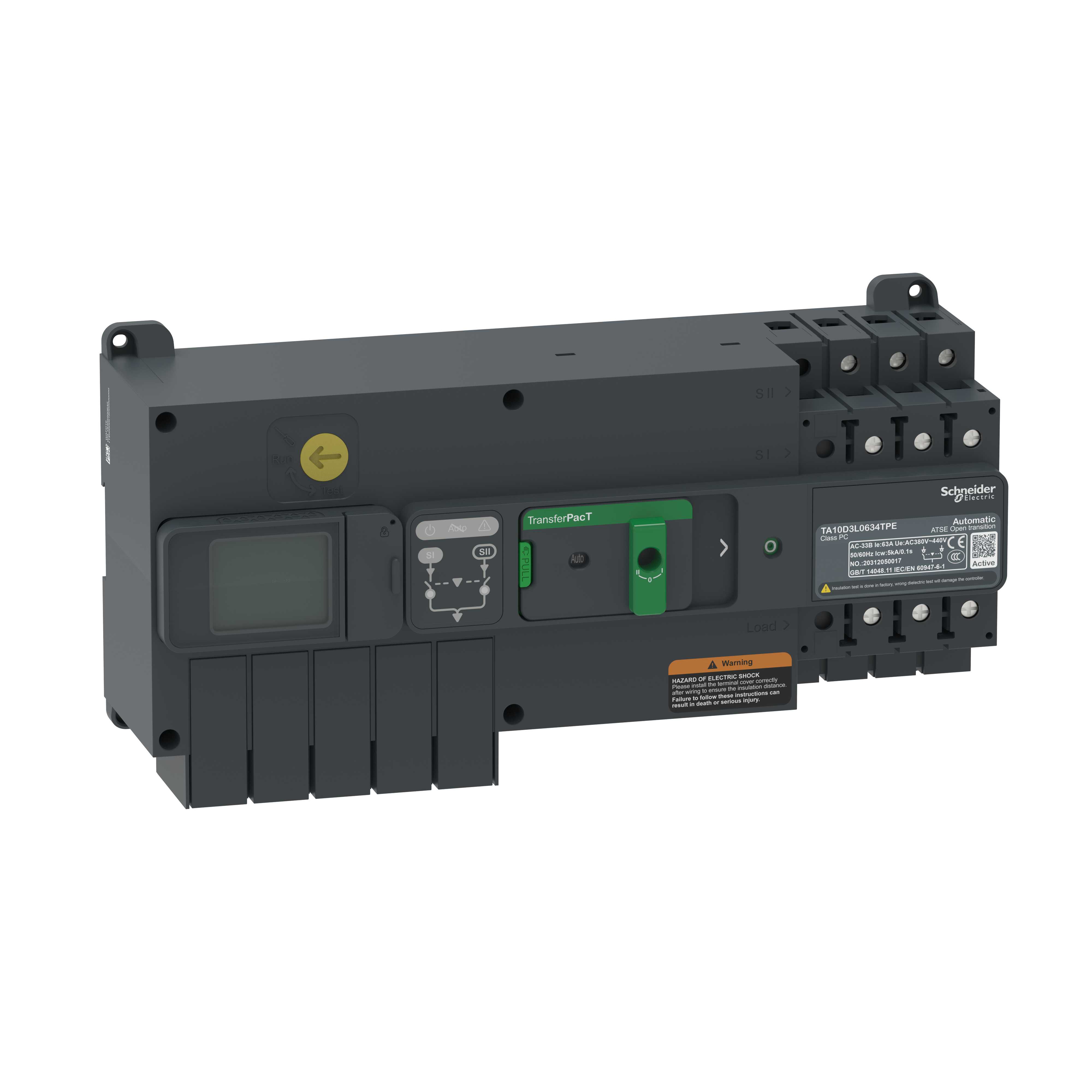 Schneider Electric - ATS-In100A-400V-3P-LCD-Ith100A TA10D3L1004TPE
