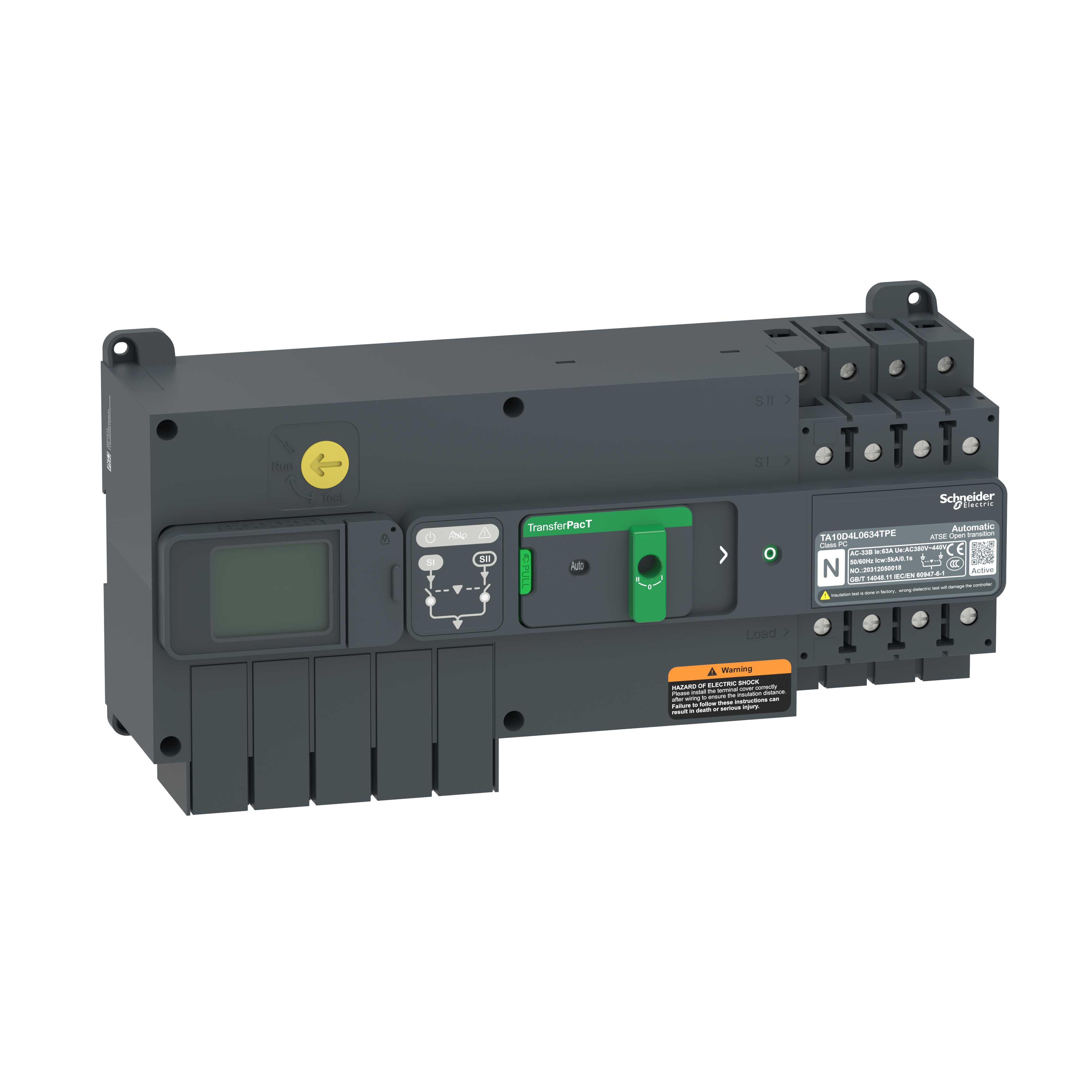 Schneider Electric - ATS-In40A-400V-4P-LCD-Ith100A TA10D4L0404TPE