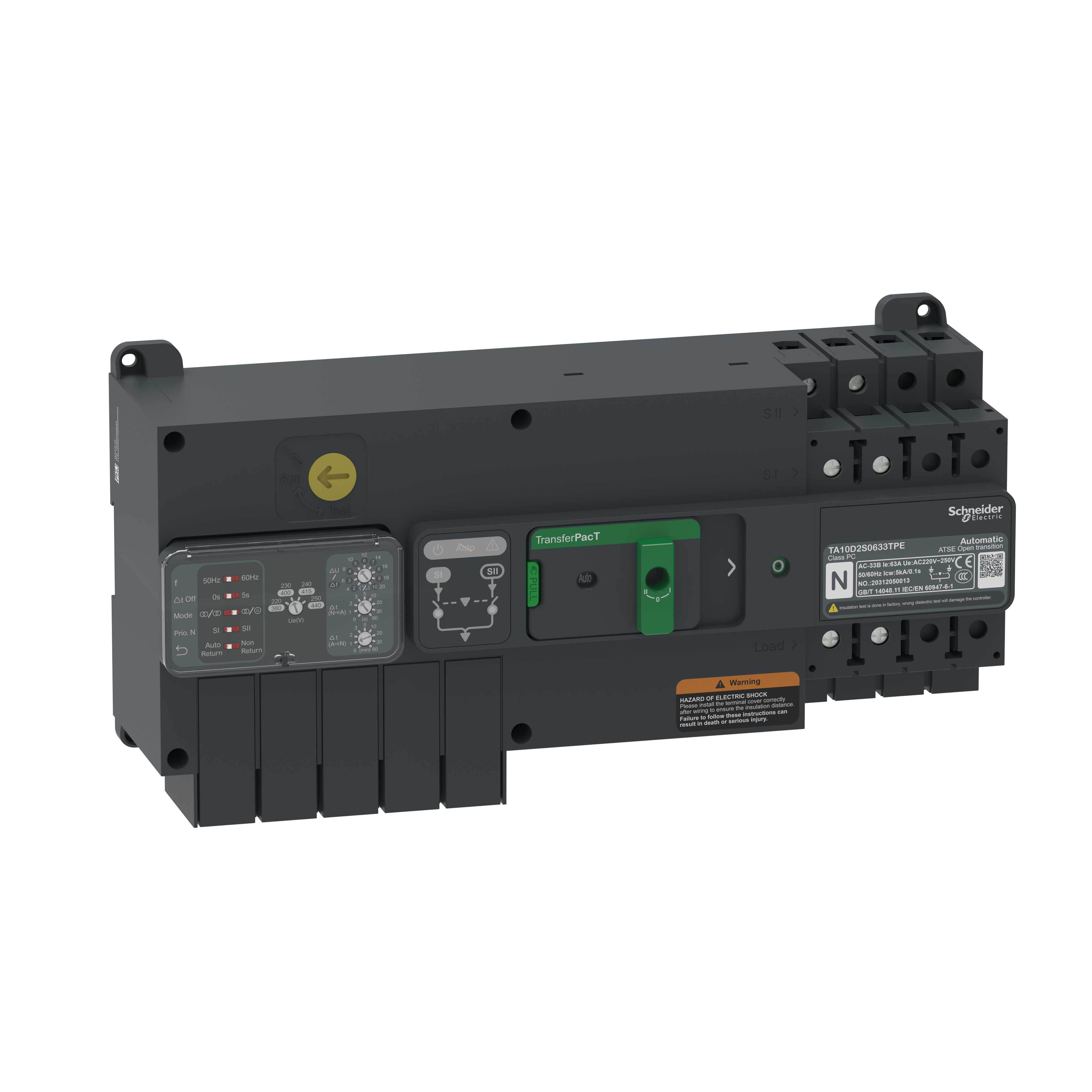 Schneider Electric - ATS-In50A-230V-2P-Rotary-Ith1 TA10D2S0503TPE