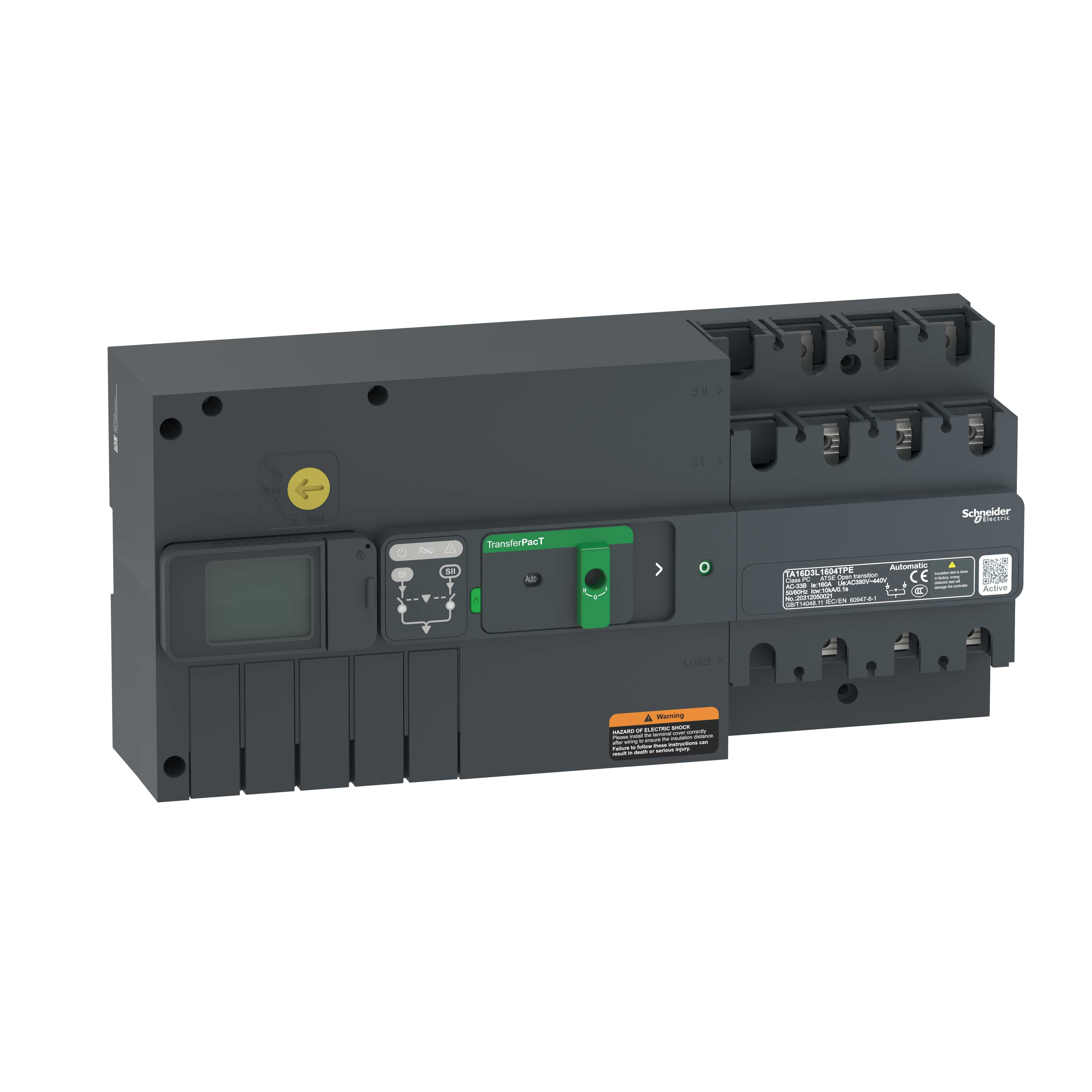 Schneider Electric - ATS Active-In80A-400V-3P-LCD- TA16D3L0804TPE