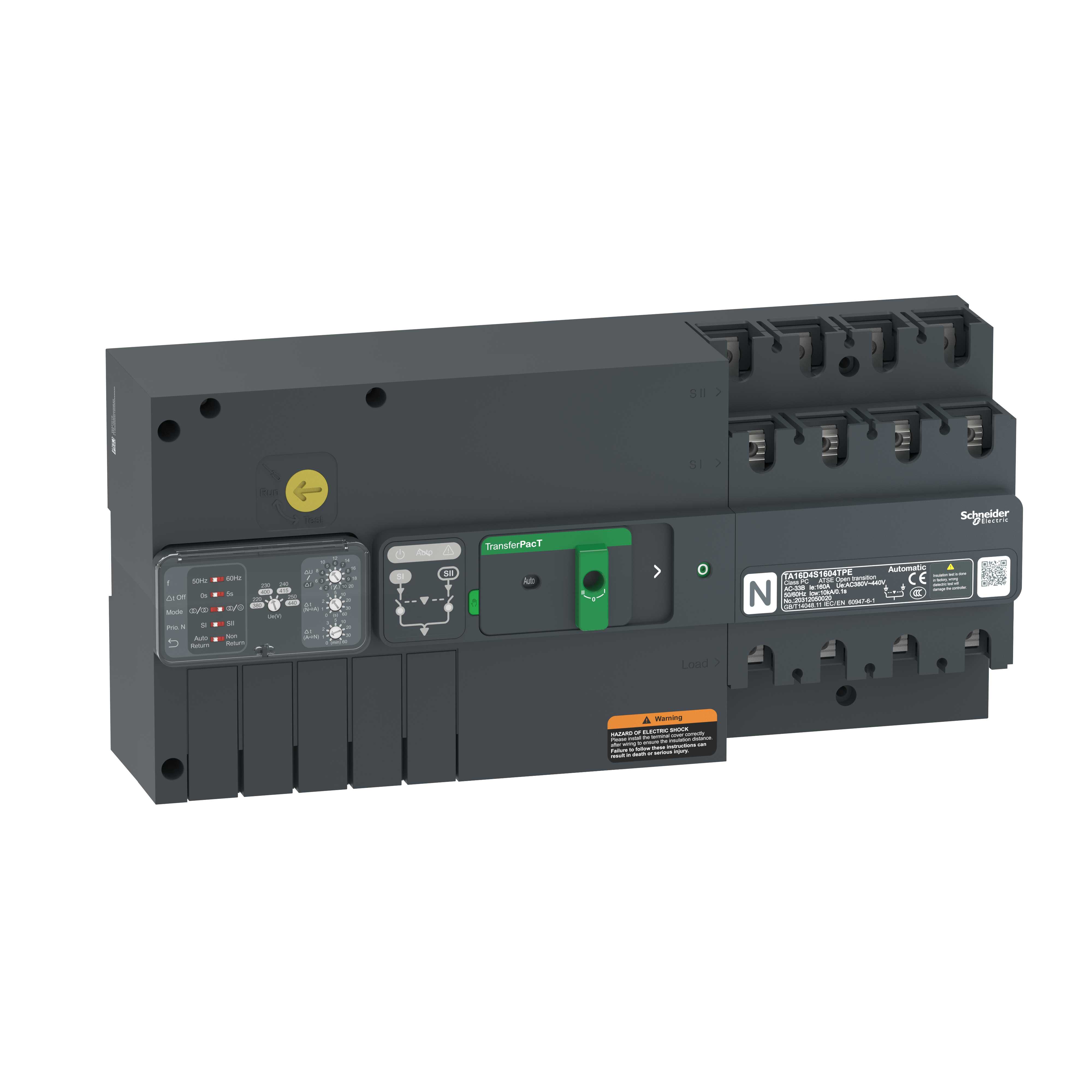 Schneider Electric - ATS-In160A-400V-4P-Rotary-Ith TA16D4S1604TPE