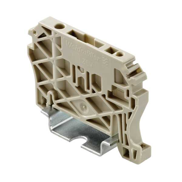 Weidmueller - End bracket, Wemid, dark beige, Rail: TS 35, Snap-on