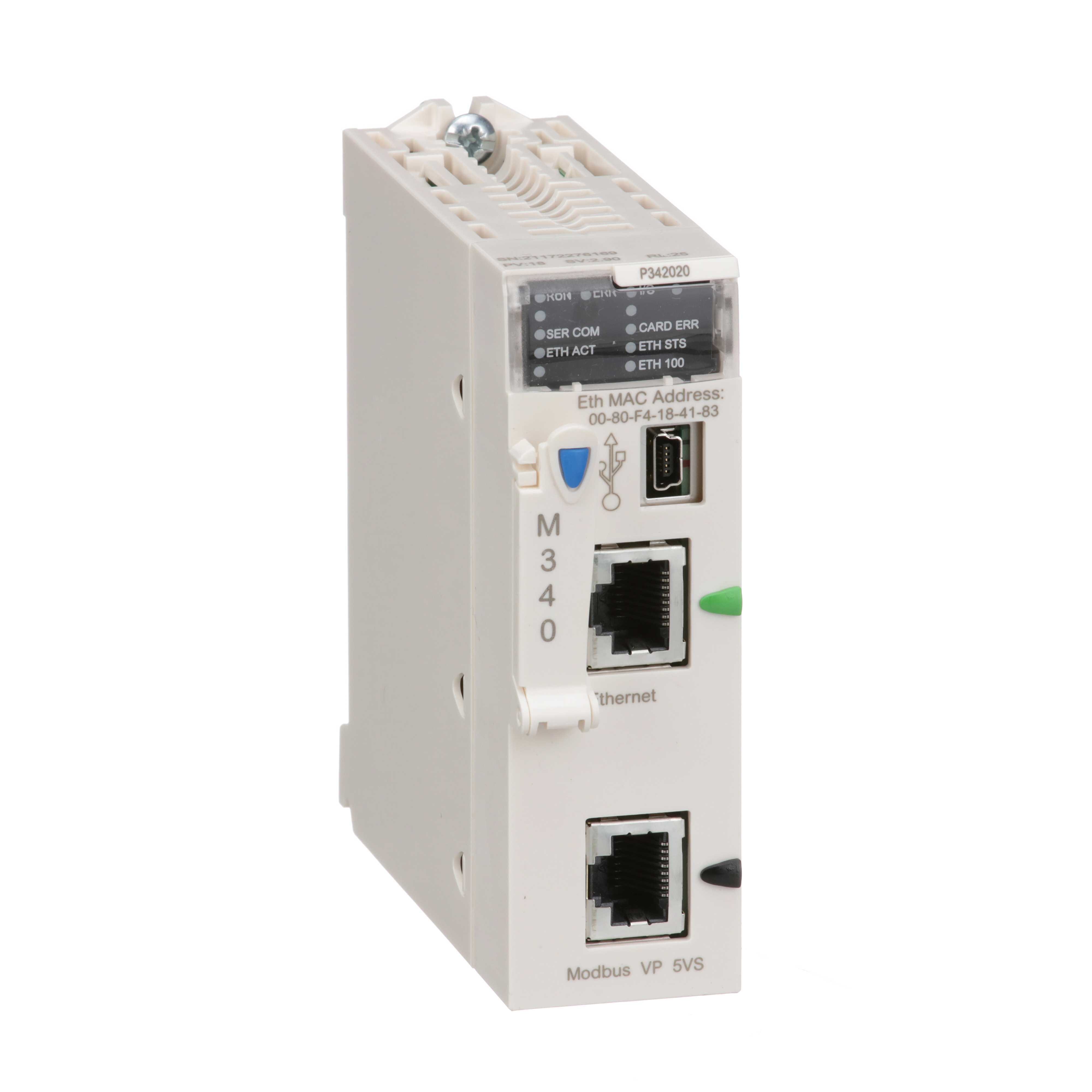 Schneider Electric - BMXP342020 M340 CPU 4R,1024D,256A,MB,Eth