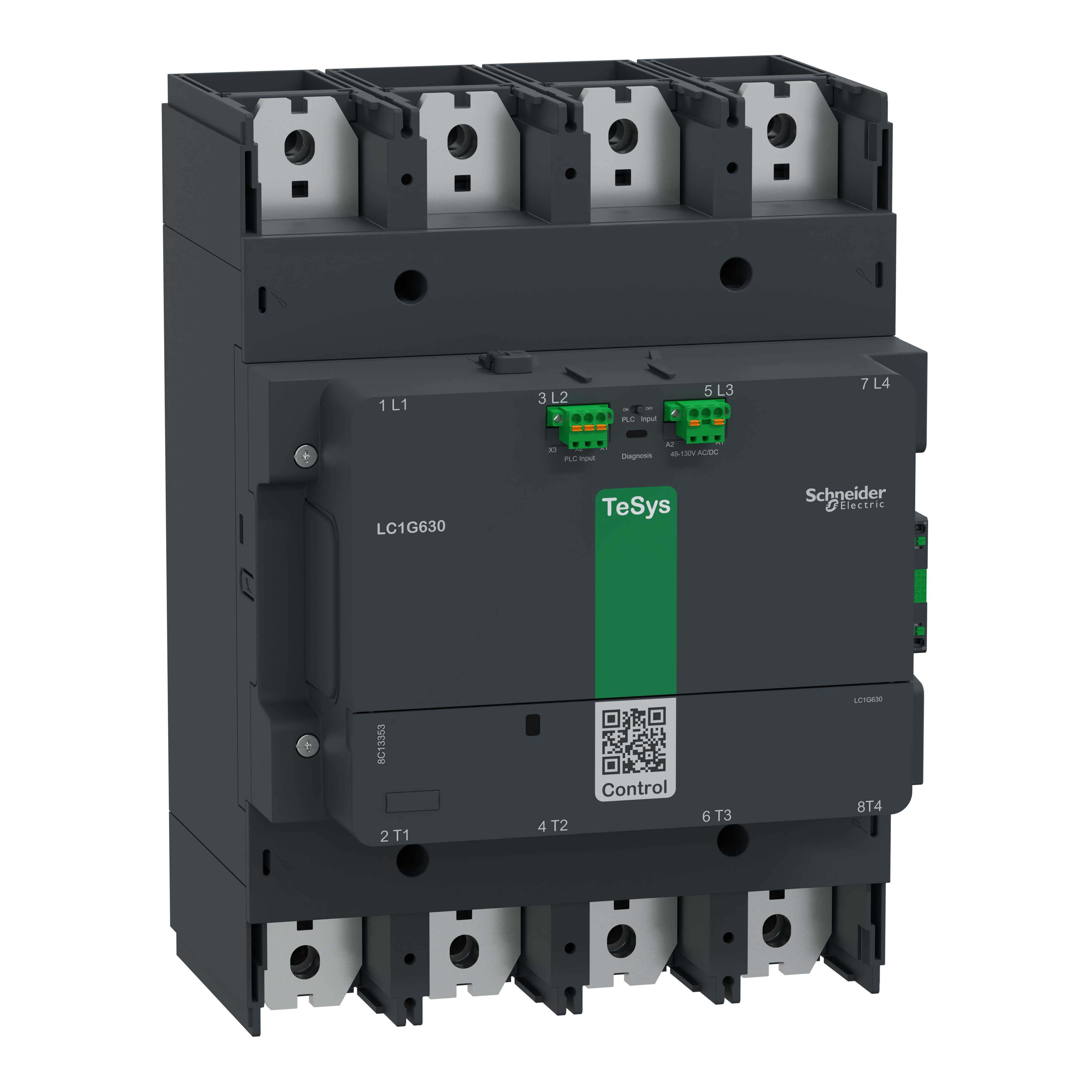 Schneider Electric - Kontaktor TeSys LC1G 630A 440V 4P AC3 avansert 200-500V AC-DC spole
