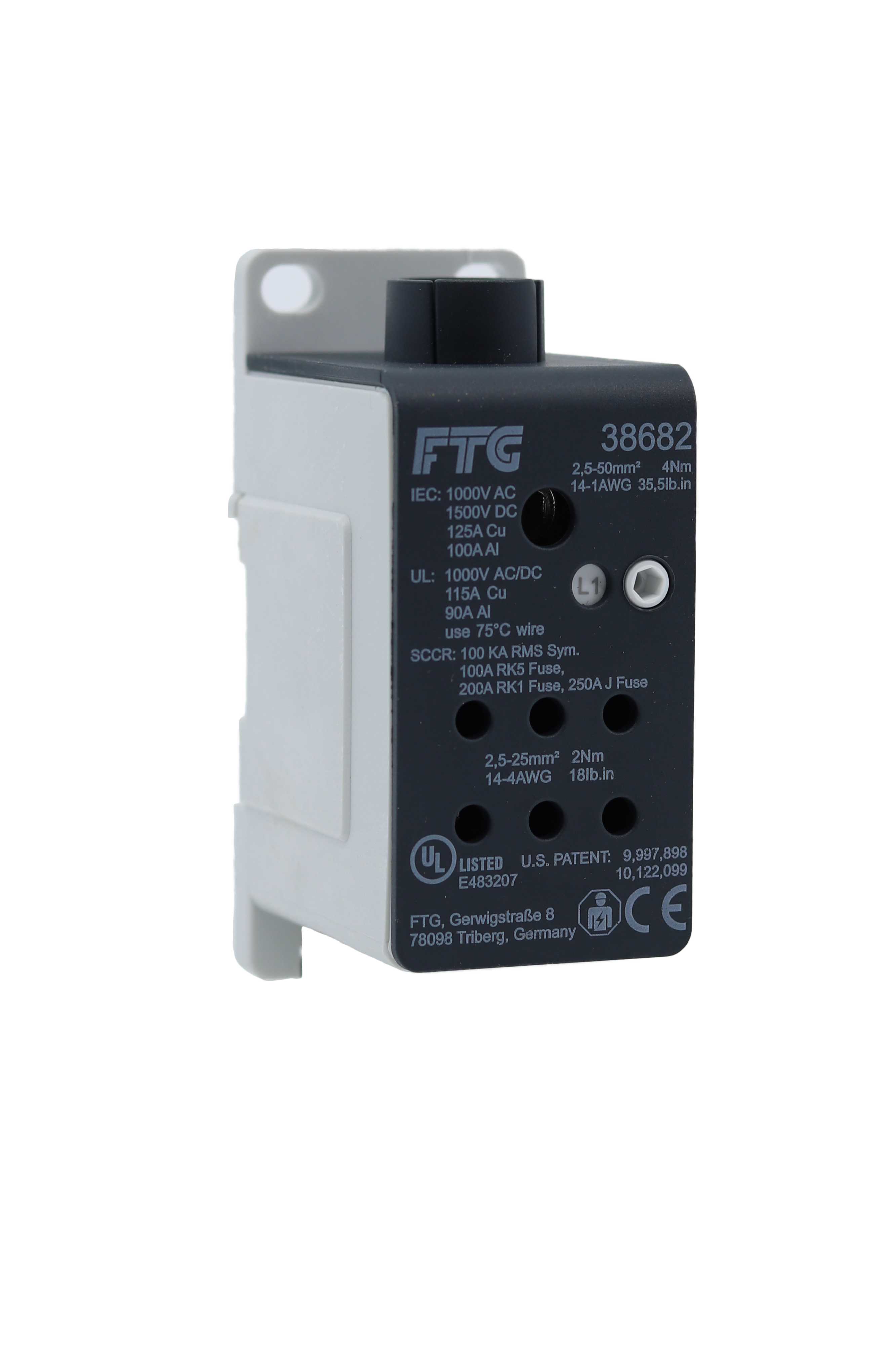 FTG - Avgreningssklemme 125/100A Cu/Al