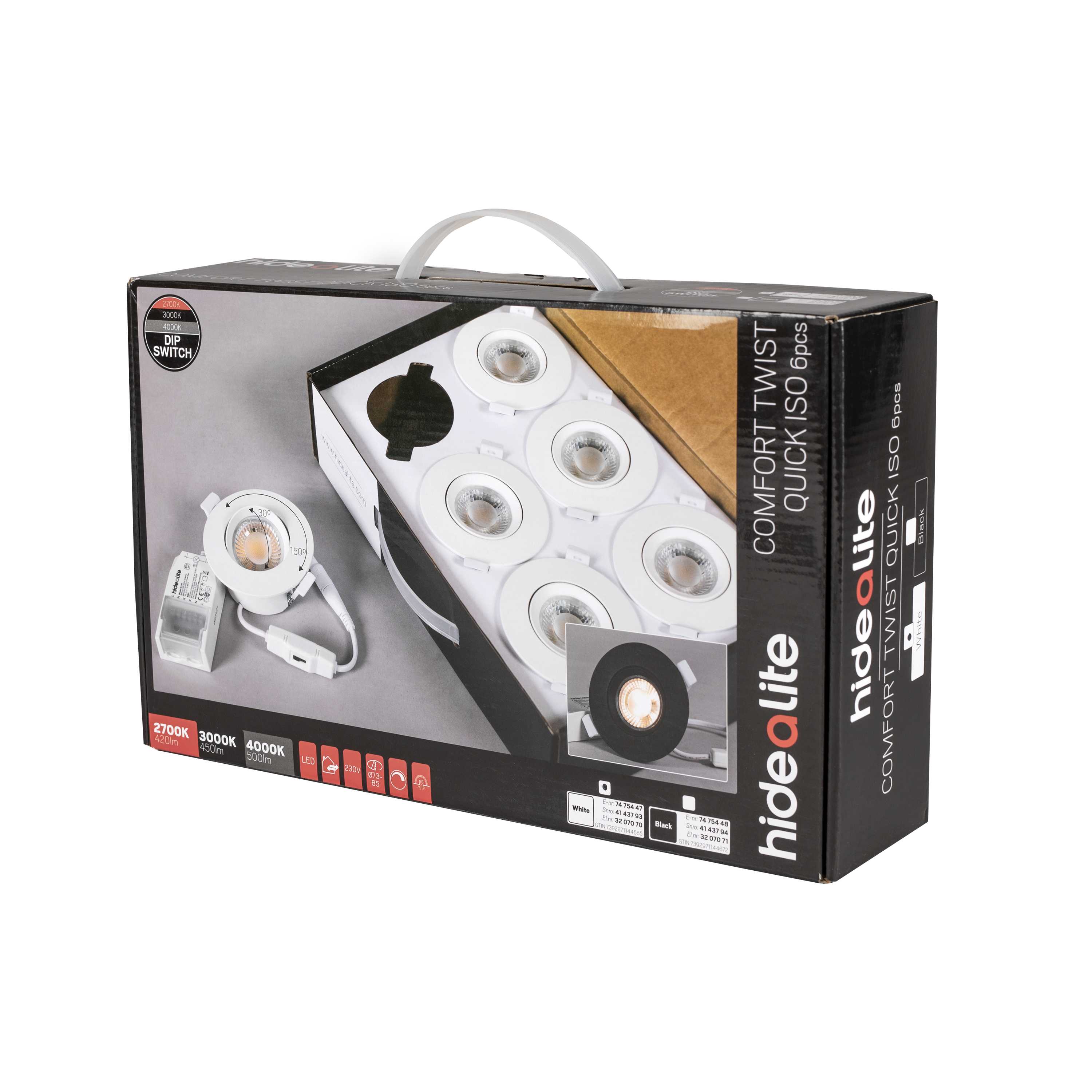 Hide-a-lite - Comfort Twist Quick ISO 6-pack Svart