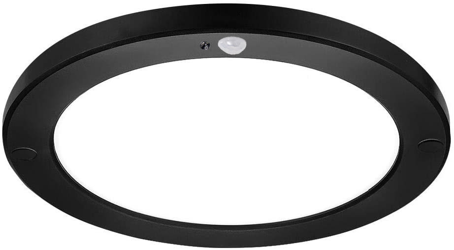 Aneta Lighting - ECO light PIR plafond sort 18W, PIR/LUX sensor,  50Kt