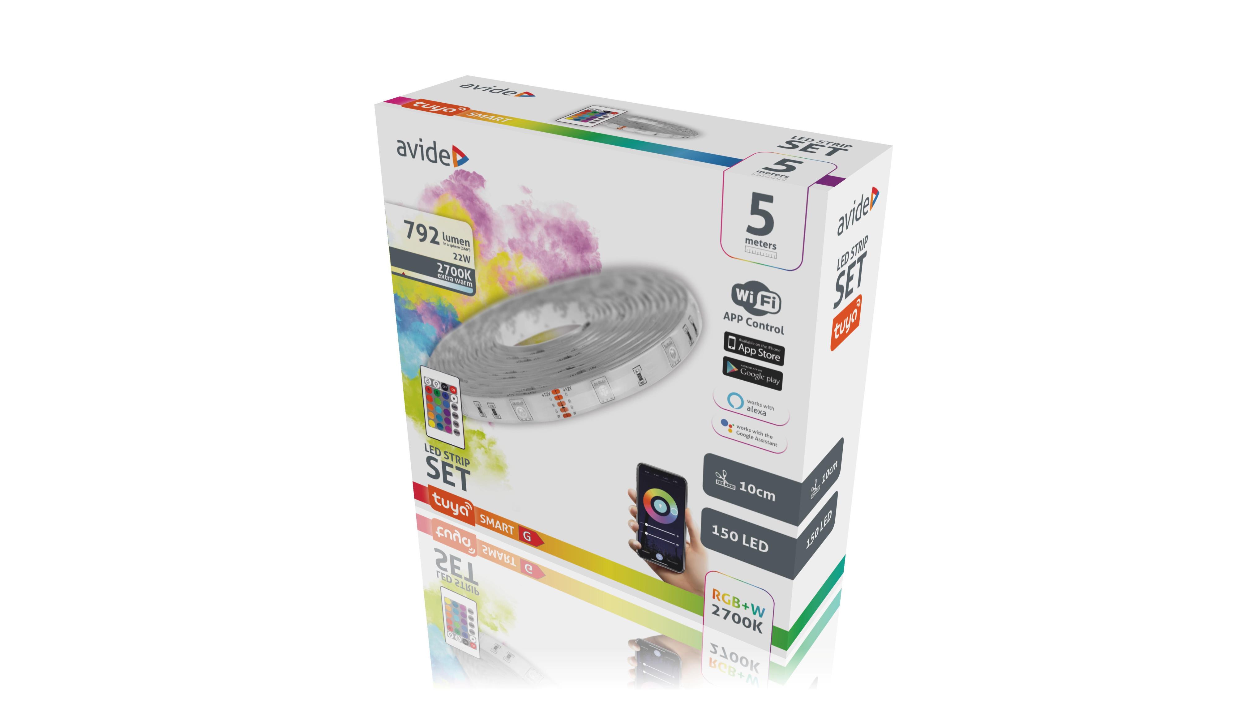 Nortronic - LEDstrip KIT 5m RGB+W WIFI/fjernkontroll