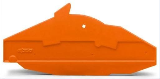 WAGO - Ende- og separatorplate; for 2-leder langsgående vekslings-skilleklemme; 1,5 mm tykk; grå
