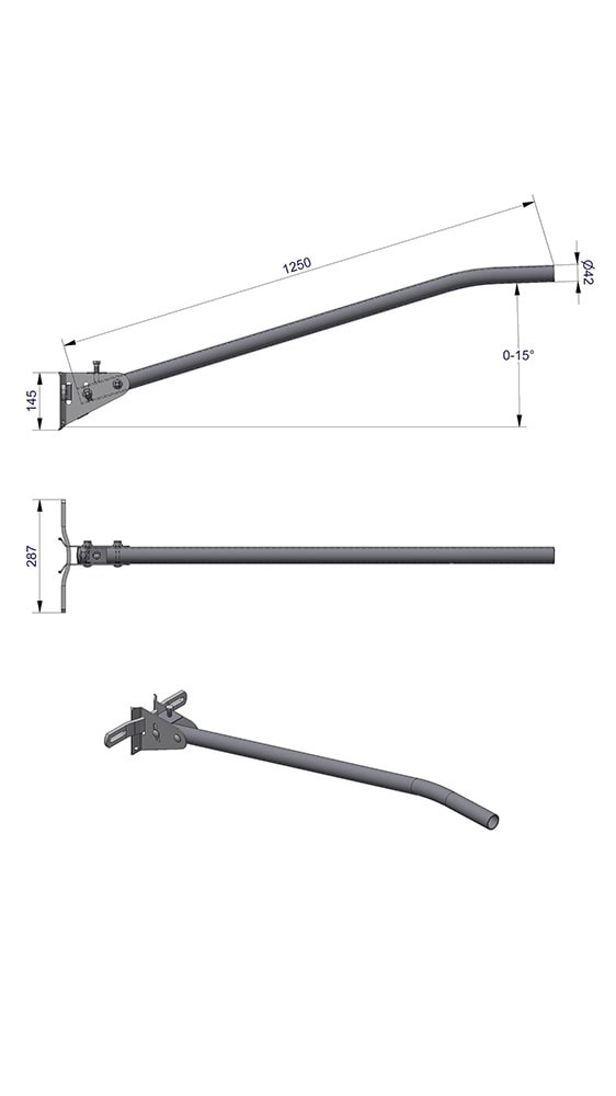 Vik Ørsta AS - STOLPEARM M/KN.15 GR Ø42X1250
