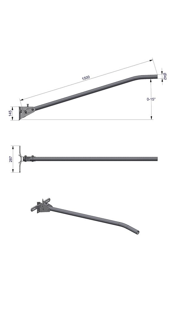 Vik Ørsta AS - STOLPEARM M/KN.15 GR Ø42X1500