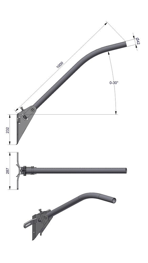 Vik Ørsta AS - STOLPEARM M/KN.30 GR Ø42X1000