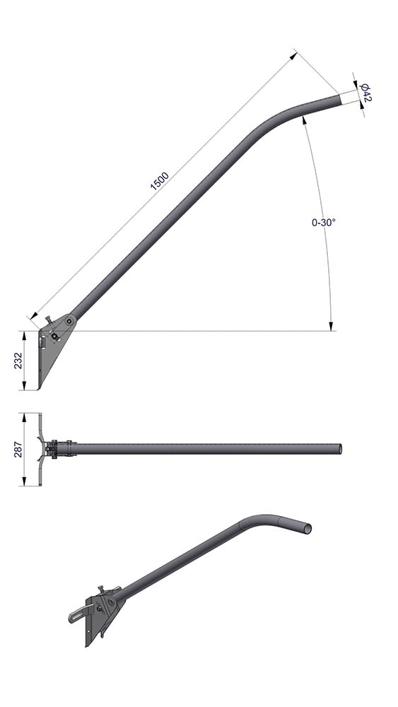 Vik Ørsta AS - STOLPEARM M/KN.30 GR Ø42X1500