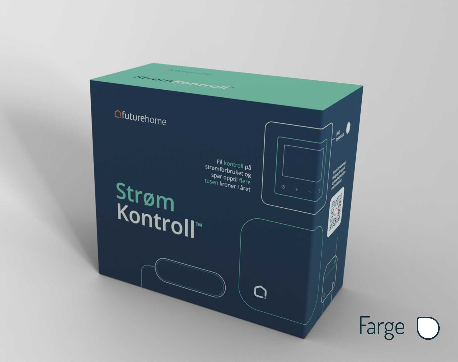 Futurehome - Strømkontroll, HUB, 1xHAN 1xtermostat, 1x16A bereder Hvit FH9064