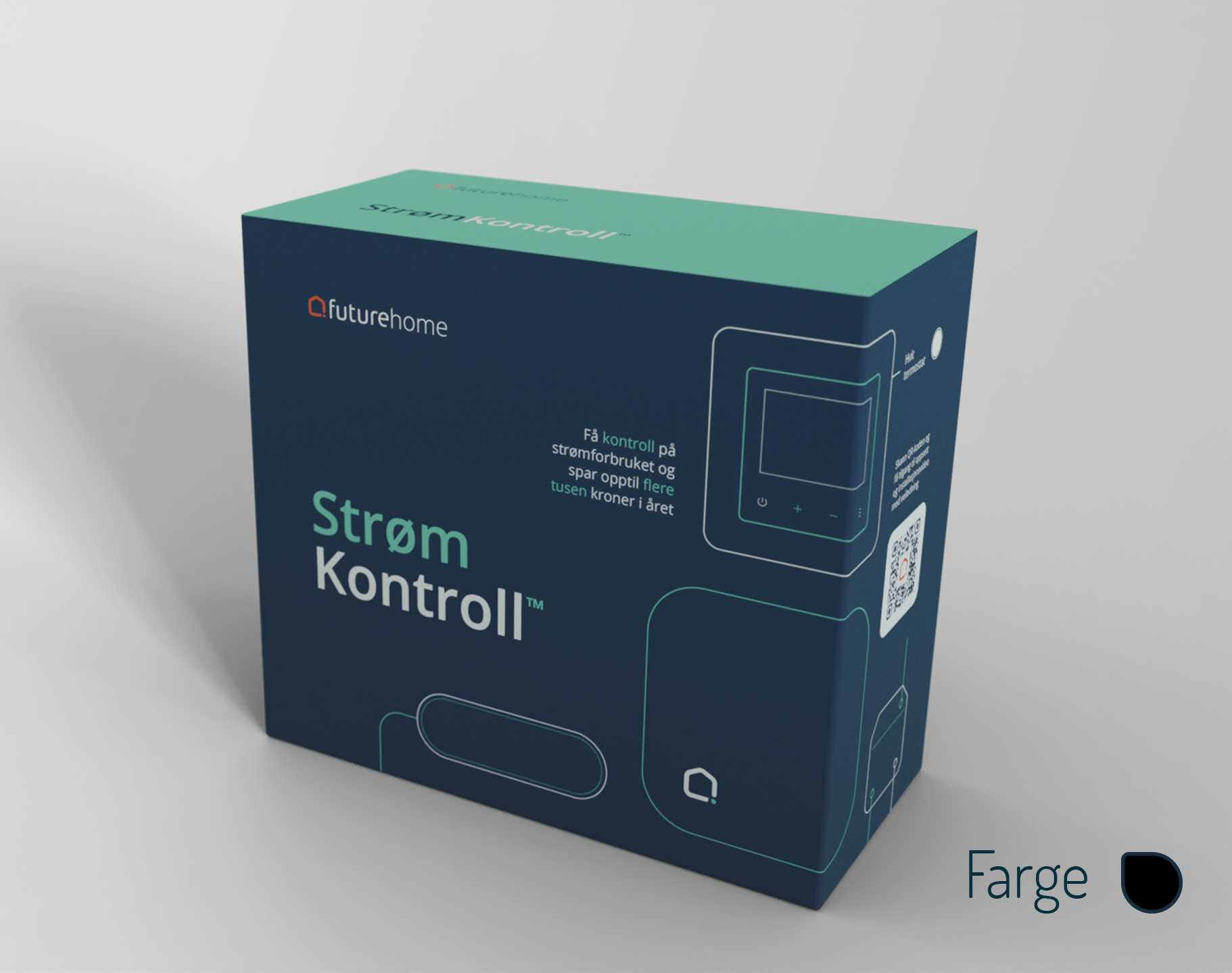Futurehome - Strømkontroll, HUB, 1xHAN 1xtermostat, 1x16A bereder Sort FH9065