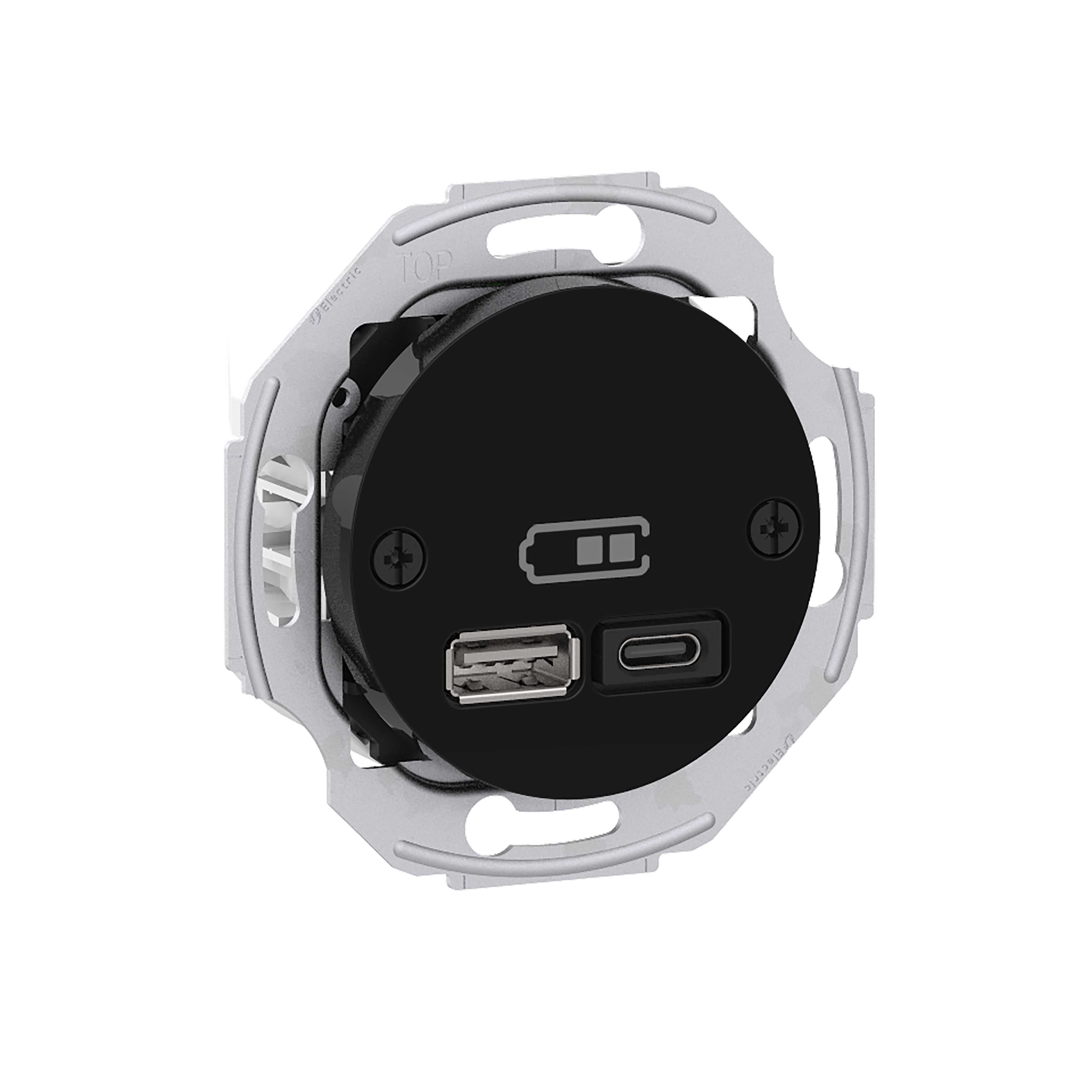 Schneider Electric - Renova USB A+C uttak 45W Sort
