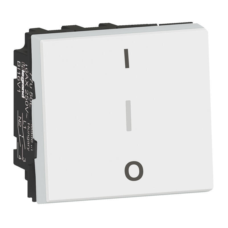 Legrand - Mosaic 2-pol bryter, 20 A 250 V, 2 moduler