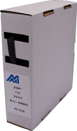 Melbye - Krympeslange Sort 6-2mm spoleboks 7m