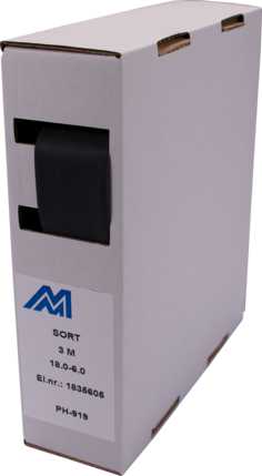 Melbye - Krympeslange Sort 19-6mm spoleboks 3m