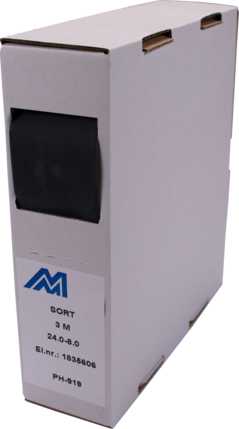 Melbye - Krympeslange Sort 24-8mm spoleboks 3m