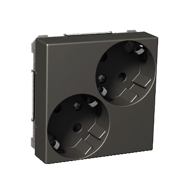 Schneider Electric - Exxact dobbel diagonal stikk med jord, barnevern, hurtigklemme, innfelt montering, 16A IP21 ant