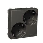 Schneider Electric - Exxact dobbel diagonal stikk med jord, barnevern, hurtigklemme, innfelt montering, 16A IP21 ant