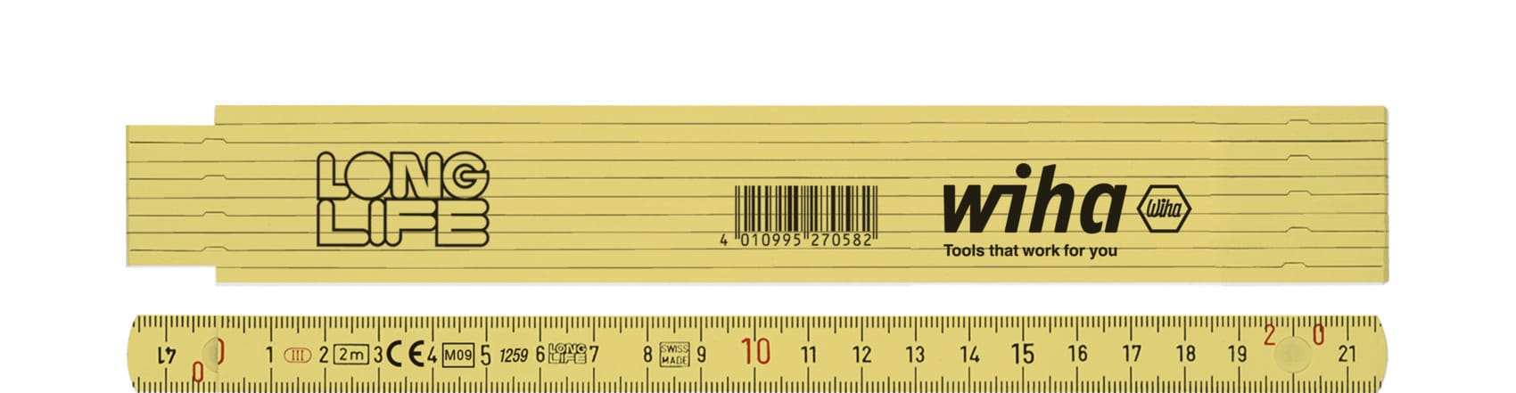 Wiha - Meterstokk 2 Meter 27058 Glasfiber Longlife