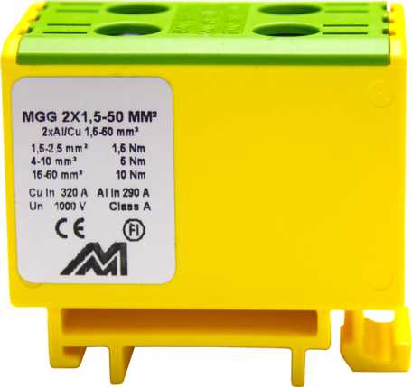 Melbye - Universalklemme, MGG 2xAl/Cu 1,5-50mm² (Gul/gr)
