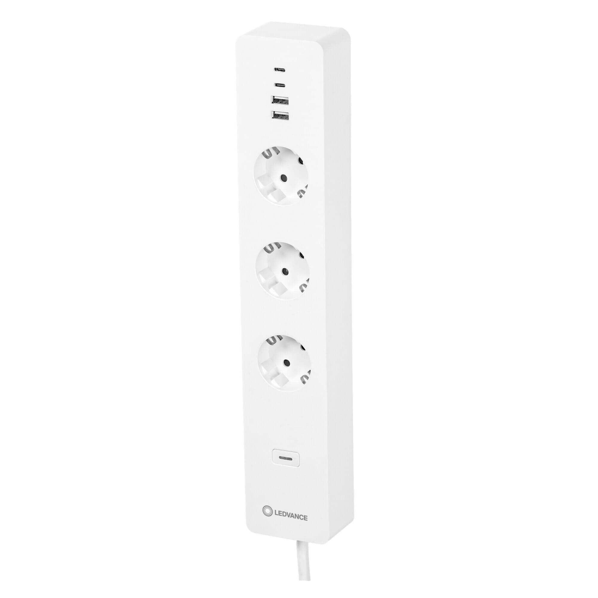 Ledvance - SMART+ WIFI Multi Stikkontakt med 3 plugger, 2 stk USB, 2 stk USB-C, strømstyring og stømovervåking