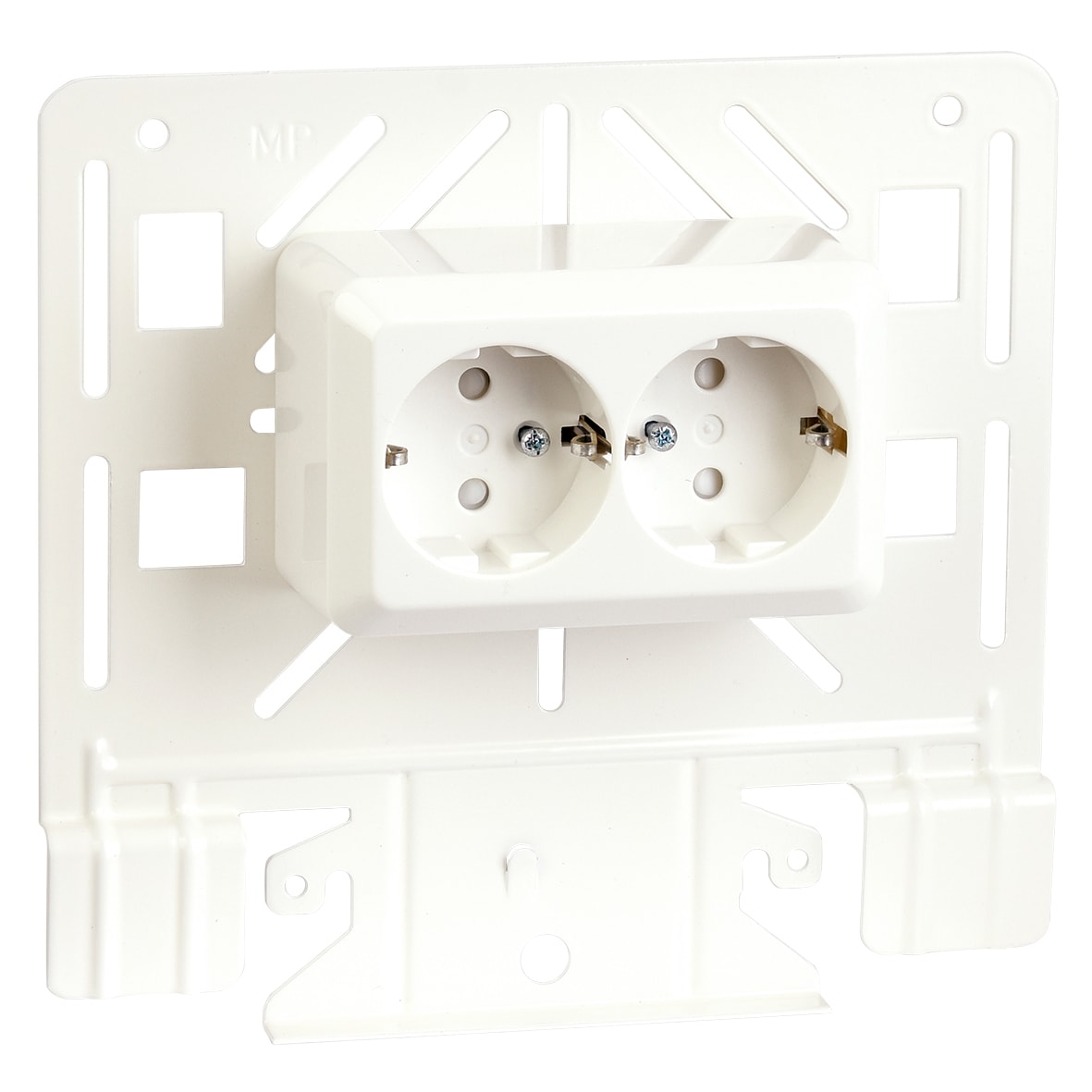 MP Bolagen - Festeplate dbl stikk/jord IP21 MP-955VF