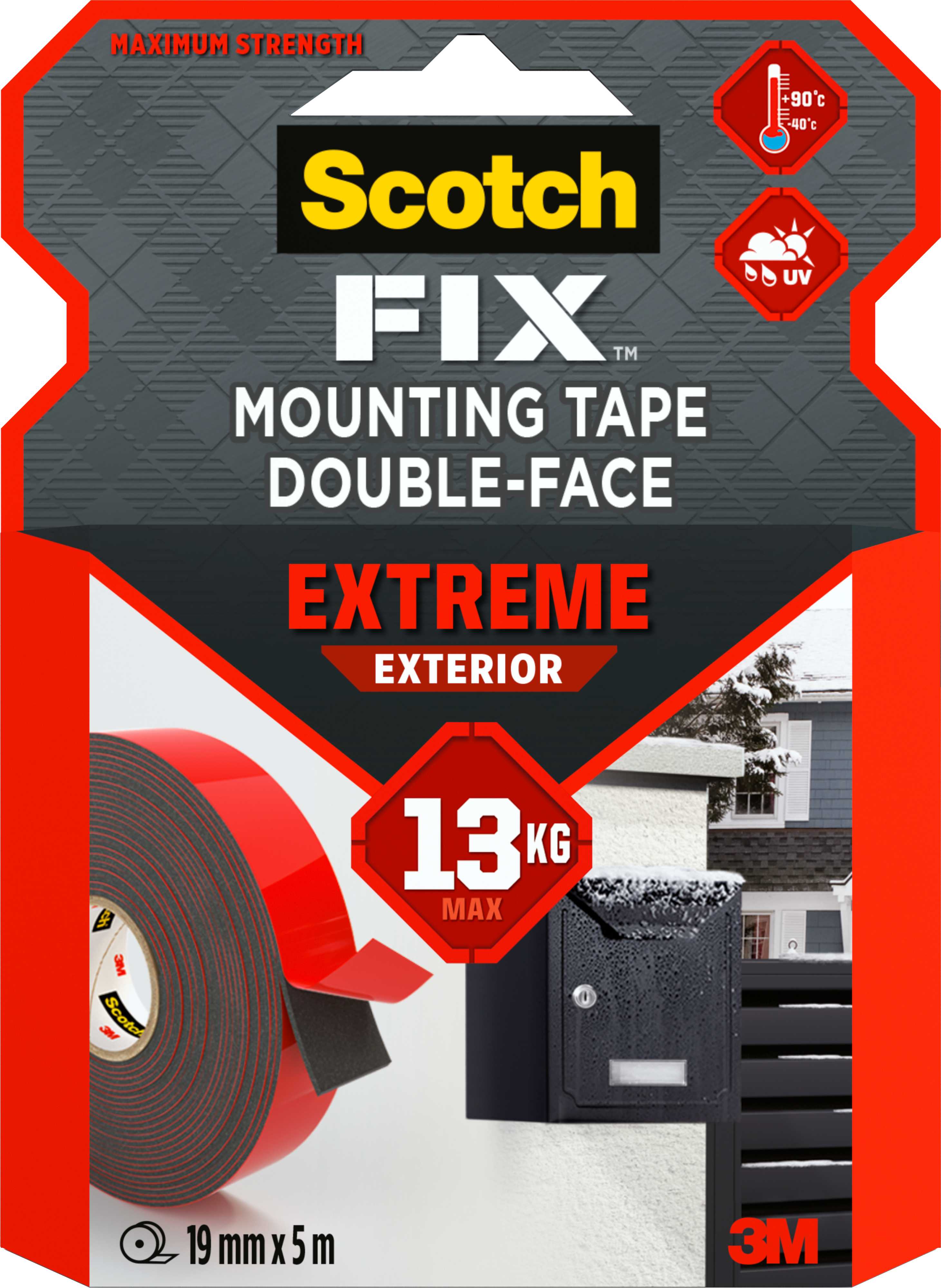 Scotch - Dobbeltsidig tape 3M Scotch VHB19mmx5m ekstra sterk monteri