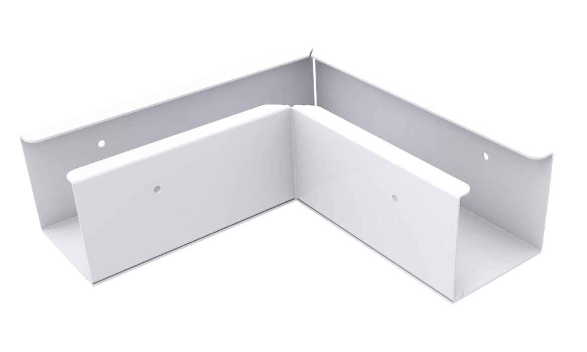 MP Bolagen - L-Avgrening 50mm bane Hvit MP-497V